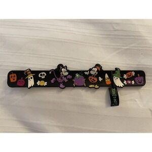NEW Disney Parks Happy Halloween Slap Bracelet Minnie & Mickey GLOWS IN DARK